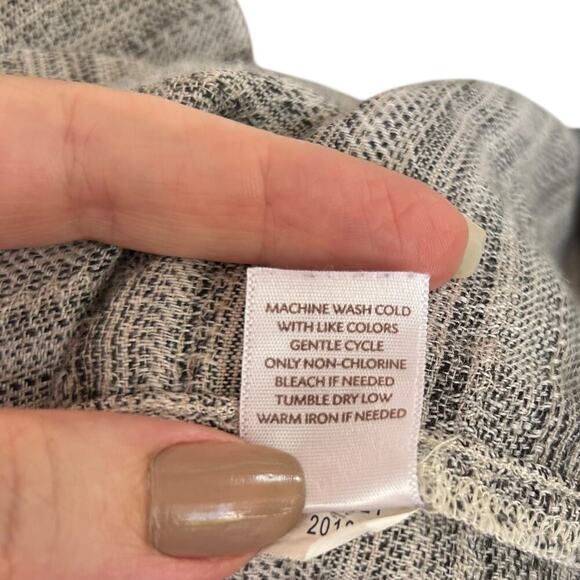 Pure J.Jill Women's Gray Striped 100% Linen Faux Wrap Dress Size XS - Picture 5 of 6